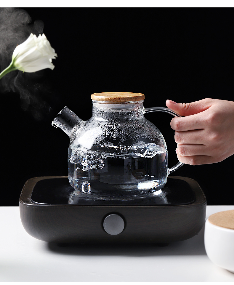 日式透明茶叶玻璃泡茶壶家用耐高温可加热烧水煮茶喝茶具凉水壶