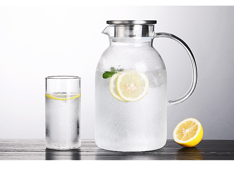 耐高温冷水壶透明玻璃耐热防爆壶家用大容量晾凉白开水杯冰水壶